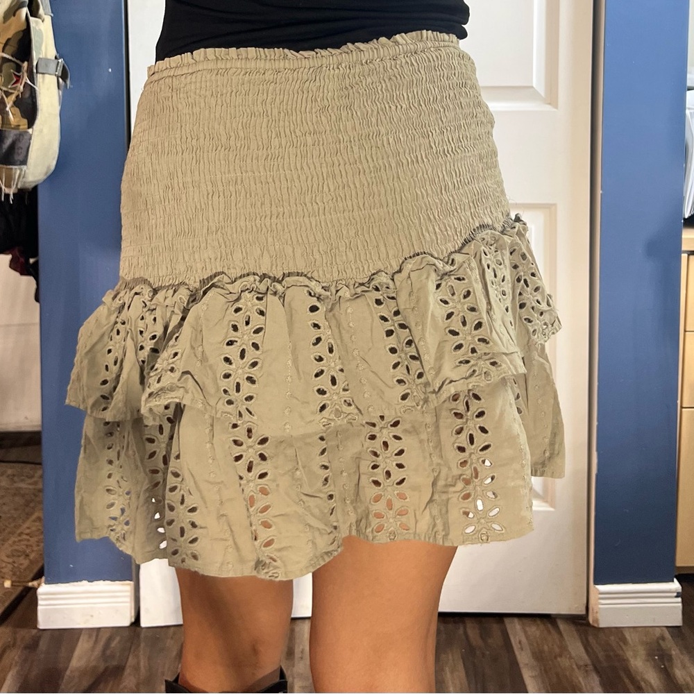 Zara Beige Ruffle Mini Skirt - Picture 3 of 7